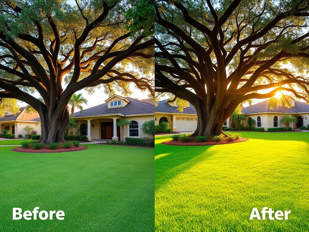 Estate property after tree service cleanup